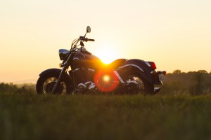 motorcycle in sunset